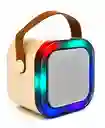 Parlante Bluetooth Con 2 Micrófonos Karaoke K12 Beige