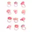 Set De Anillos Ajustables Juguete Niñas Figuras + Estuche