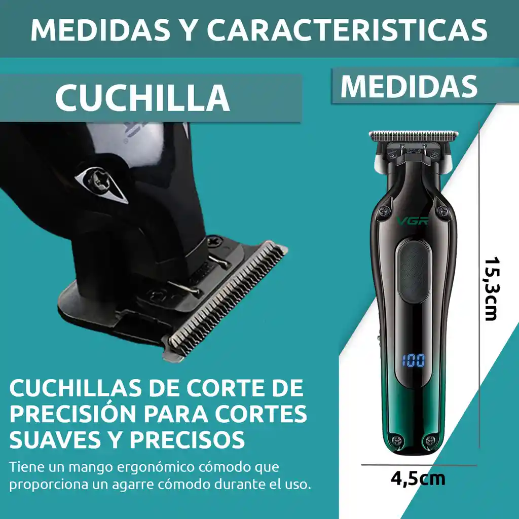 Maquina Clipper Profesional Vgr V-013 Recargable