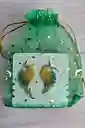 Aretes Alitas, Pavo Reales, Alas De Ángel En Micro Macramé, Mini Dulce Menta