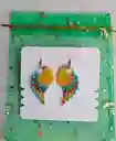 Aretes Alitas, Pavo Reales, Alas De Ángel En Micro Macramé, Mini Dulce Menta