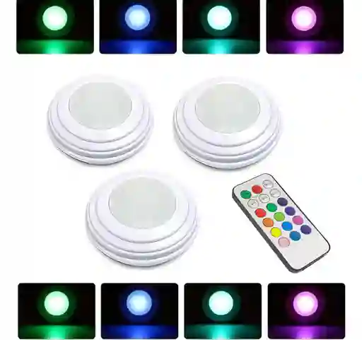 Kit De 3 Bombillas Led Redondas Adhesivas Tipo A