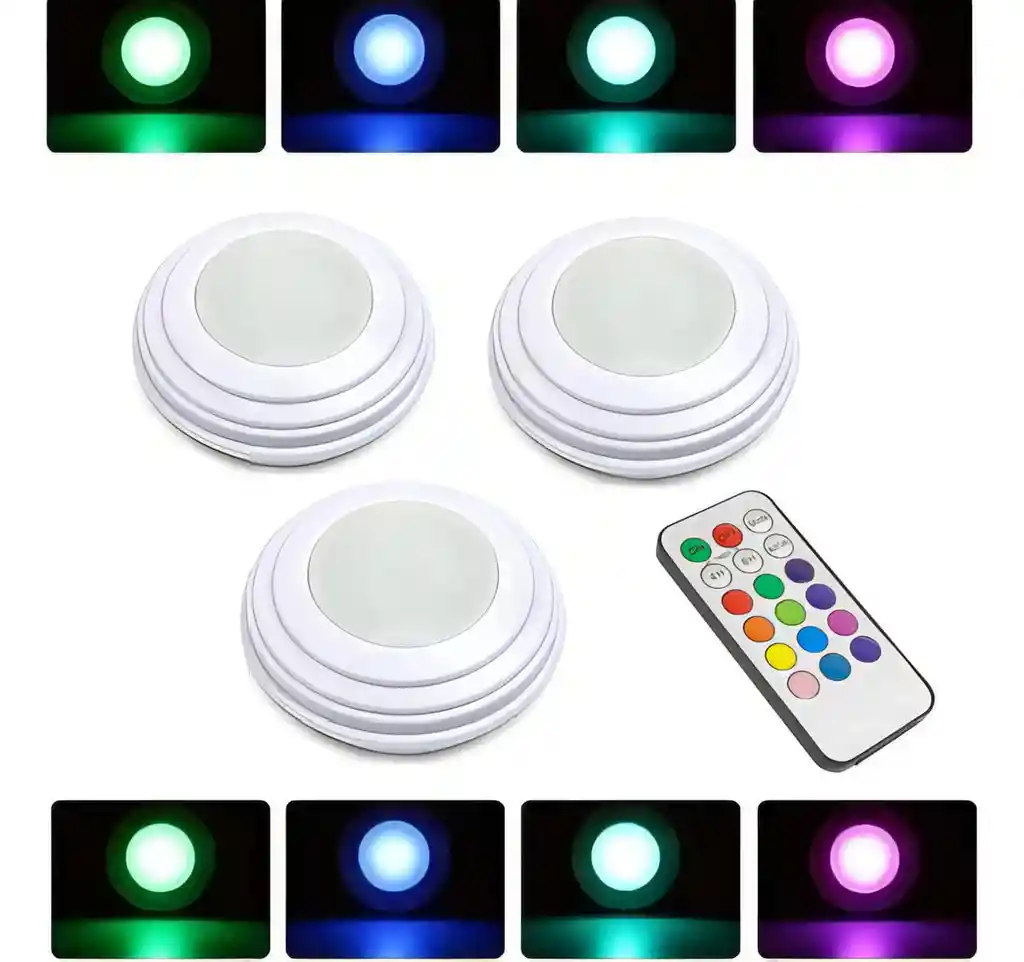 Kit De 3 Bombillas Led Redondas Adhesivas Tipo A