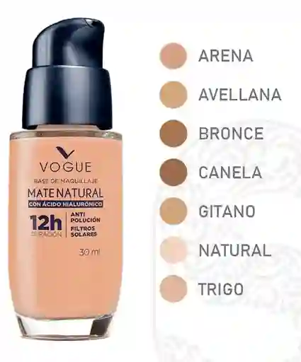Vogue Base Liquida Mate Natural Tono Arena