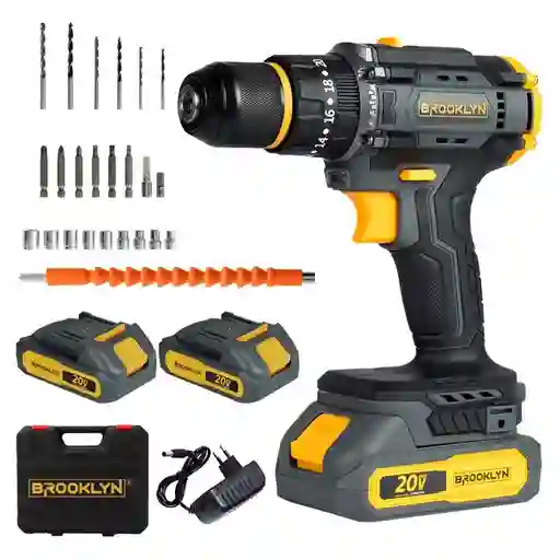 Taladro Percutor Brooklyn Inalambrico 50/60 Hz + 2 Bate 20v