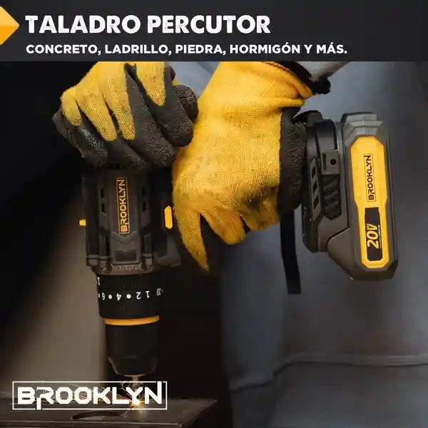Taladro Percutor Brooklyn Inalambrico 50/60 Hz + 2 Bate 20v