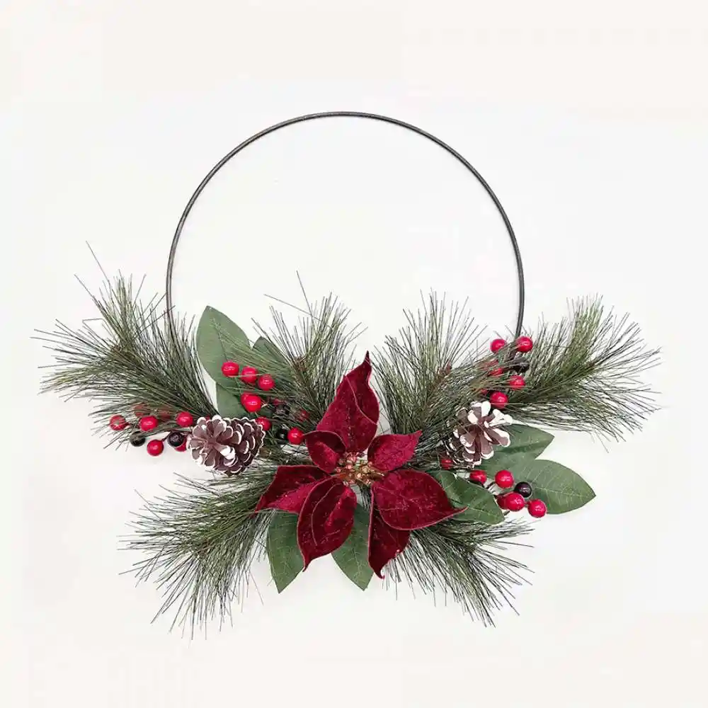 Corona Expressions Poinsettia 40 Cm Rojo