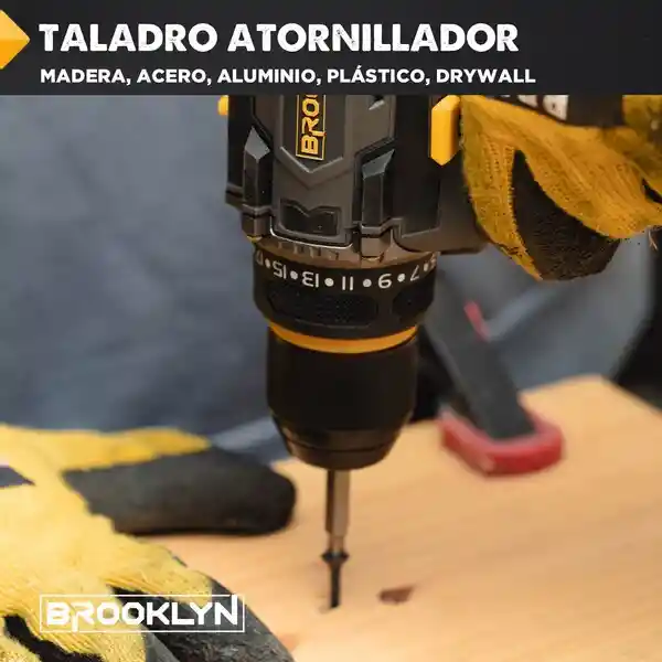 Taladro Atornillador Brooklyn Inalambrico 50/60 Hz + 2 Bat 20v