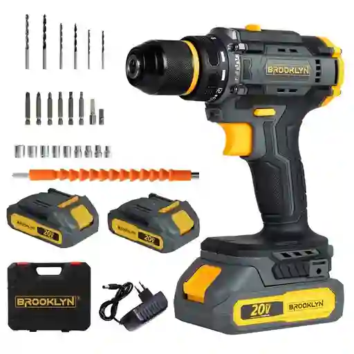 Taladro Atornillador Brooklyn Inalambrico 50/60 Hz + 2 Bat 20v