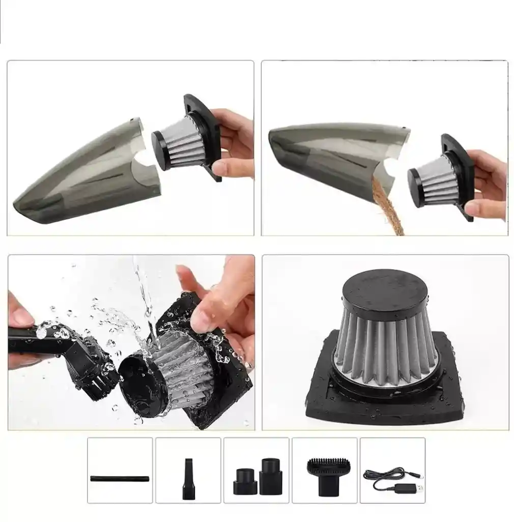 Aspiradora Para Carro Aspiradora De Mano Negro