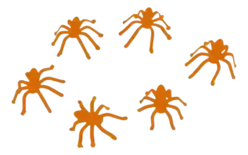 Araña Plástica Decoración Halloween X50 Und Naranja