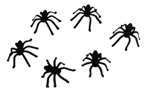 Araña Plástica Decoración Halloween X50 Und Negro