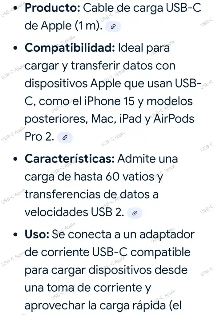 Cable De Carga Usb-c Apple De 1 Metro