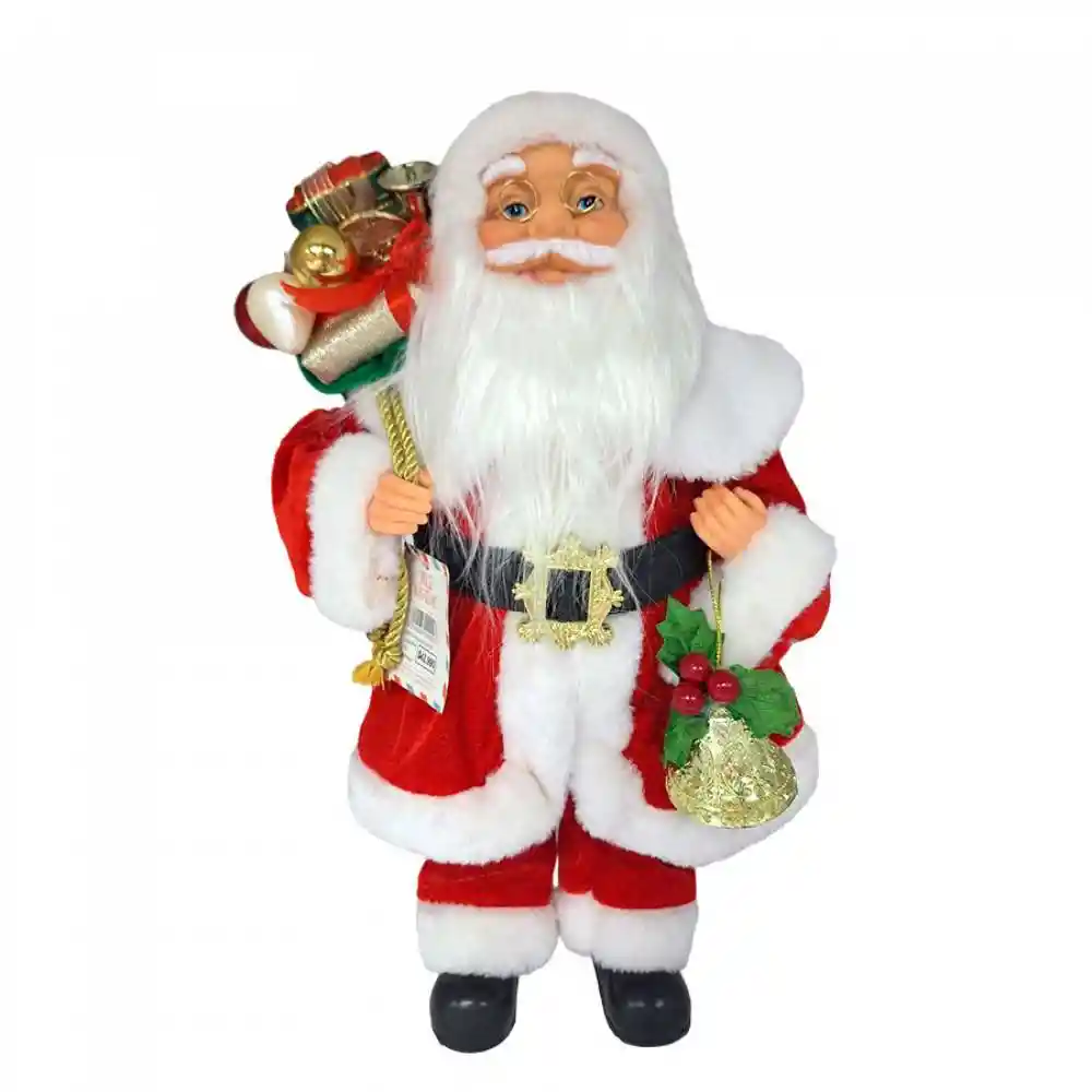 Santa De Pie Expressions Con Campana 26x40cm Rojo Poliester