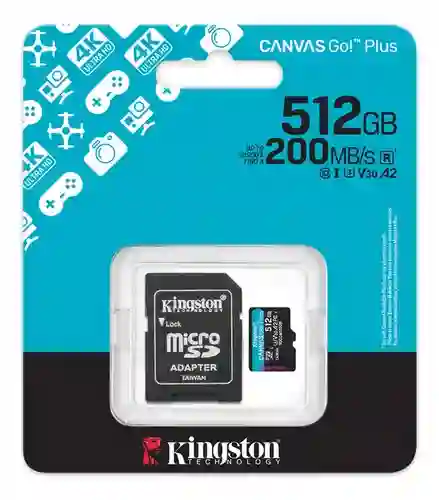 Tarjeta De Memoria Kingston Sdcg4/512gb Canvas Go! Plus Con Adaptador Sd 512gb