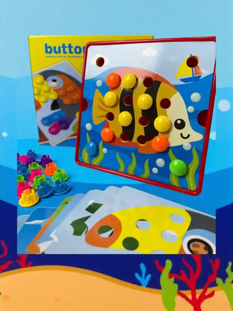 Juguete Juego Didáctico Button Mosaico De Colores