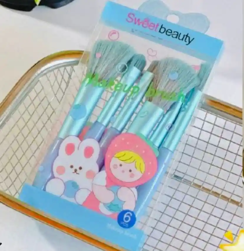 💜 Set De Brochas De Maquillaje 6 Piezas - Sweet Beauty 💜