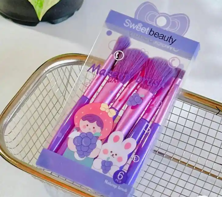 💜 Set De Brochas De Maquillaje 6 Piezas - Sweet Beauty 💜