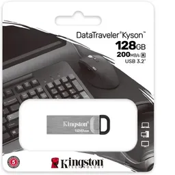 Memoria Usb 128 Gb Kingston Dtkn Kyson Usb 3.2 Plata Plateado