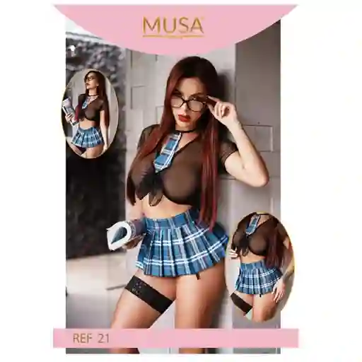 Disfraz De Colegiala Azul