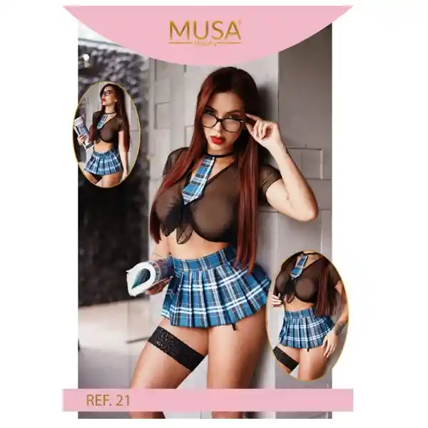 Disfraz De Colegiala Azul
