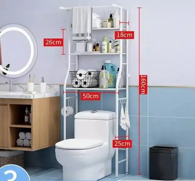 Organizador De Baño Estantería Mueble Ahorrador De Espacio 3 Color Blanco