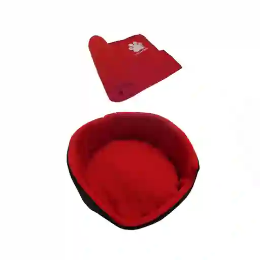 Cama Para Gato Grande + Cobija Térmica Grande Rojo