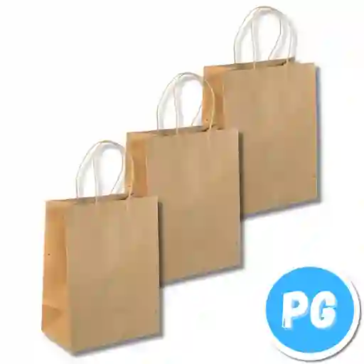 Paquete Bolsa Papel Kraft Con Manija X12 Unds #8 35x10x50 Centimetros