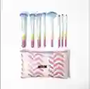 Set De Brochas De Maquillaje Rainbow + Cosmetiquera Engol ✨