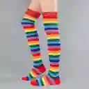 Medias Rayadas Rayas Disfraz Mujer Multicolor Arcoiris