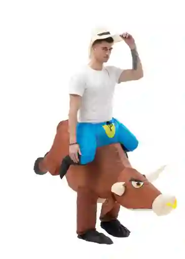 Disfraz Inflable De Vaquero Toro Super Divertido Para Adulto