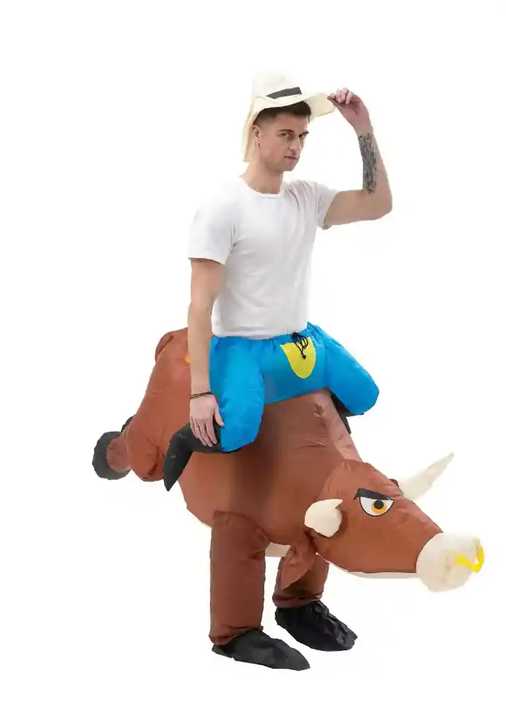 Disfraz Inflable De Vaquero Toro Super Divertido Para Adulto