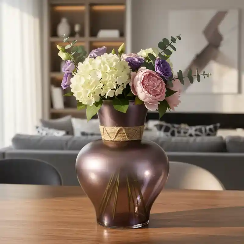 Florero Jarrón De Cristal Color Púrpura Difuminado (amalfi)