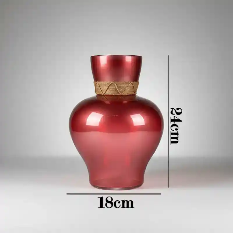 Florero Jarron De Cristal Color Rojo Difuminado (amalfi)