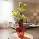 Florero Jarron De Cristal Color Rojo Difuminado (amalfi)