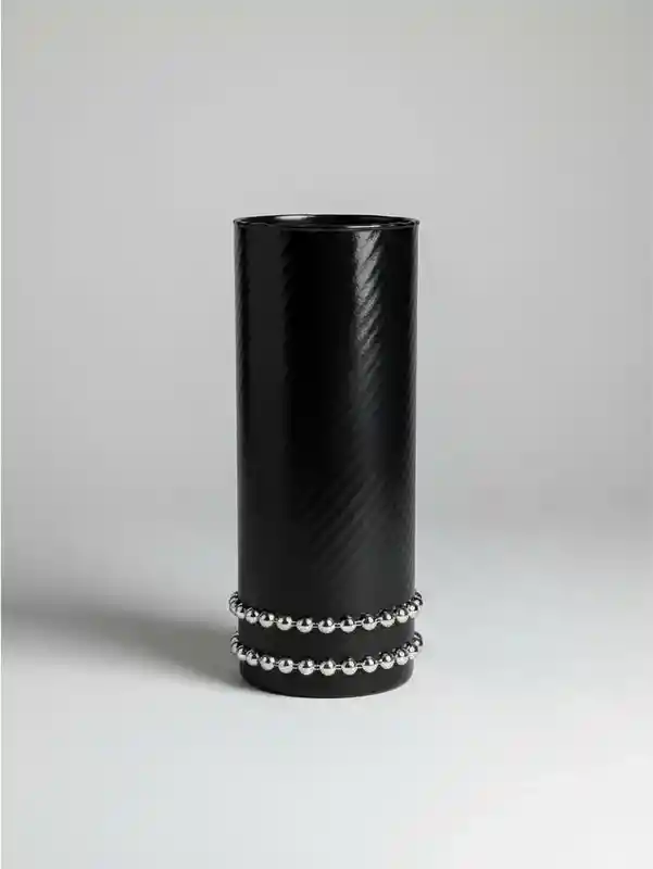 Florero Jarrón De Cristal Color Negro (budapest)