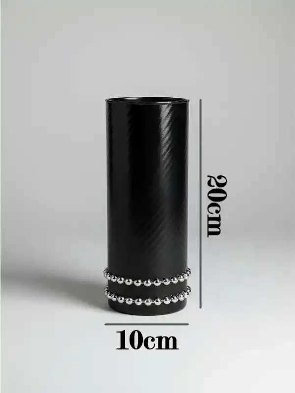 Florero Jarrón De Cristal Color Negro (budapest)