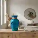 Florero Jarrón De Cristal Color Azul (nice)