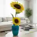 Florero Jarrón De Cristal Color Azul (nice)