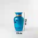 Florero Jarrón De Cristal Color Azul (nice)