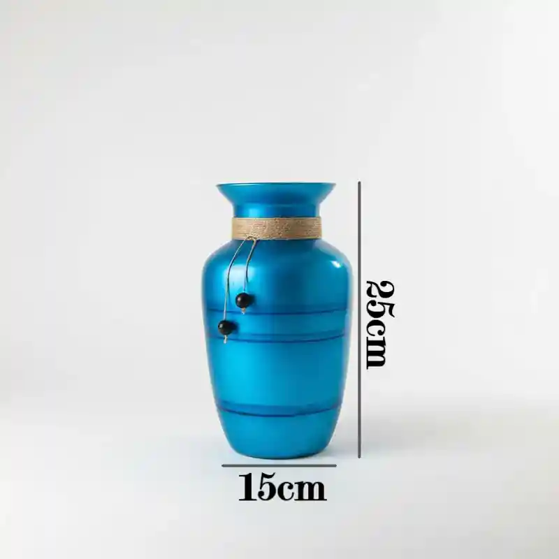 Florero Jarrón De Cristal Color Azul (nice)