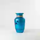 Florero Jarrón De Cristal Color Azul (nice)