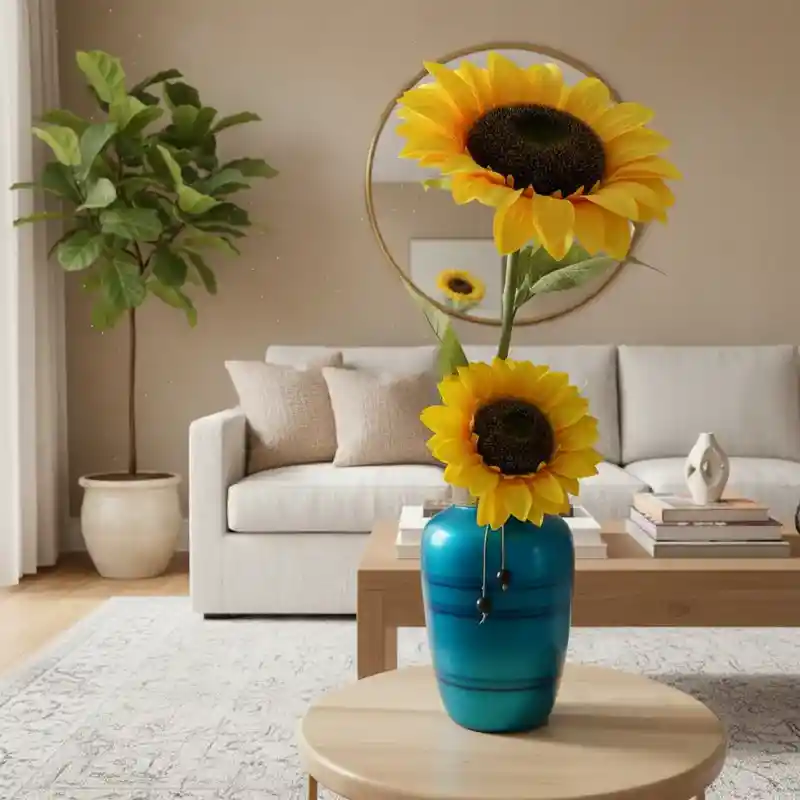 Florero Jarrón De Cristal Color Azul (nice)