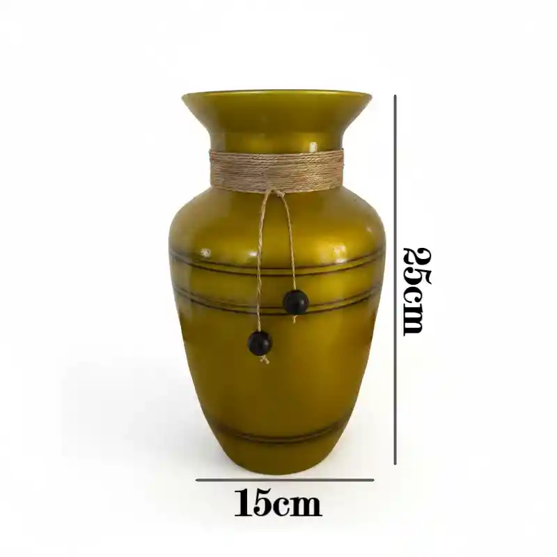 Florero Jarrón De Cristal Color Dorado (nice)