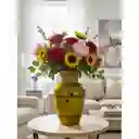 Florero Jarrón De Cristal Color Dorado (nice)