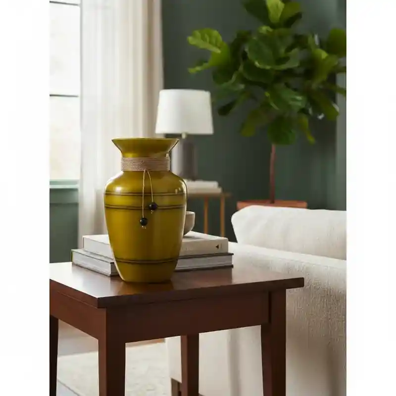 Florero Jarrón De Cristal Color Dorado (nice)