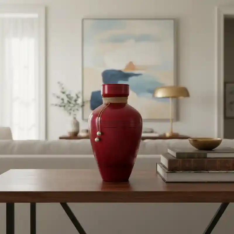 Florero Jarrón De Cristal Color Rojo (toulon)