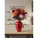 Florero Jarrón De Cristal Color Rojo (toulon)