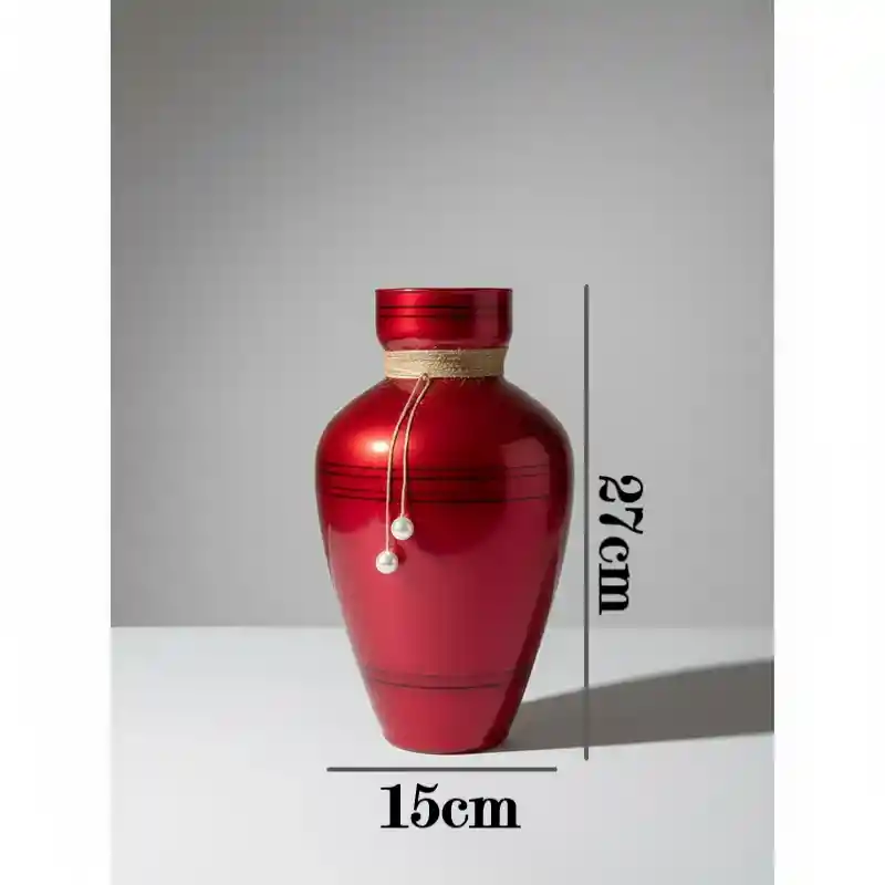 Florero Jarrón De Cristal Color Rojo (toulon)