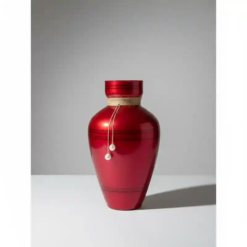 Florero Jarrón De Cristal Color Rojo (toulon)